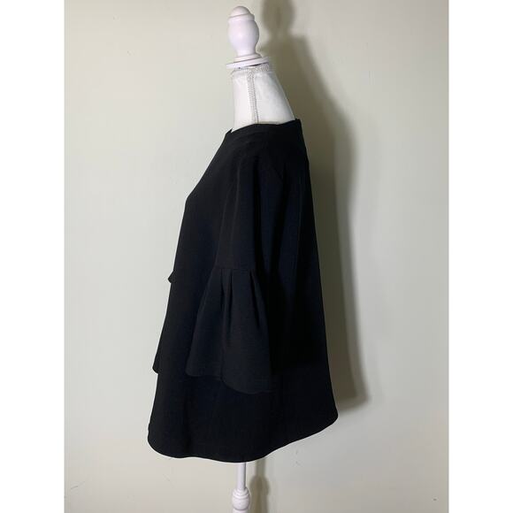 Edit Black Bell Sleeve Top Sz L - Picture 2 of 4